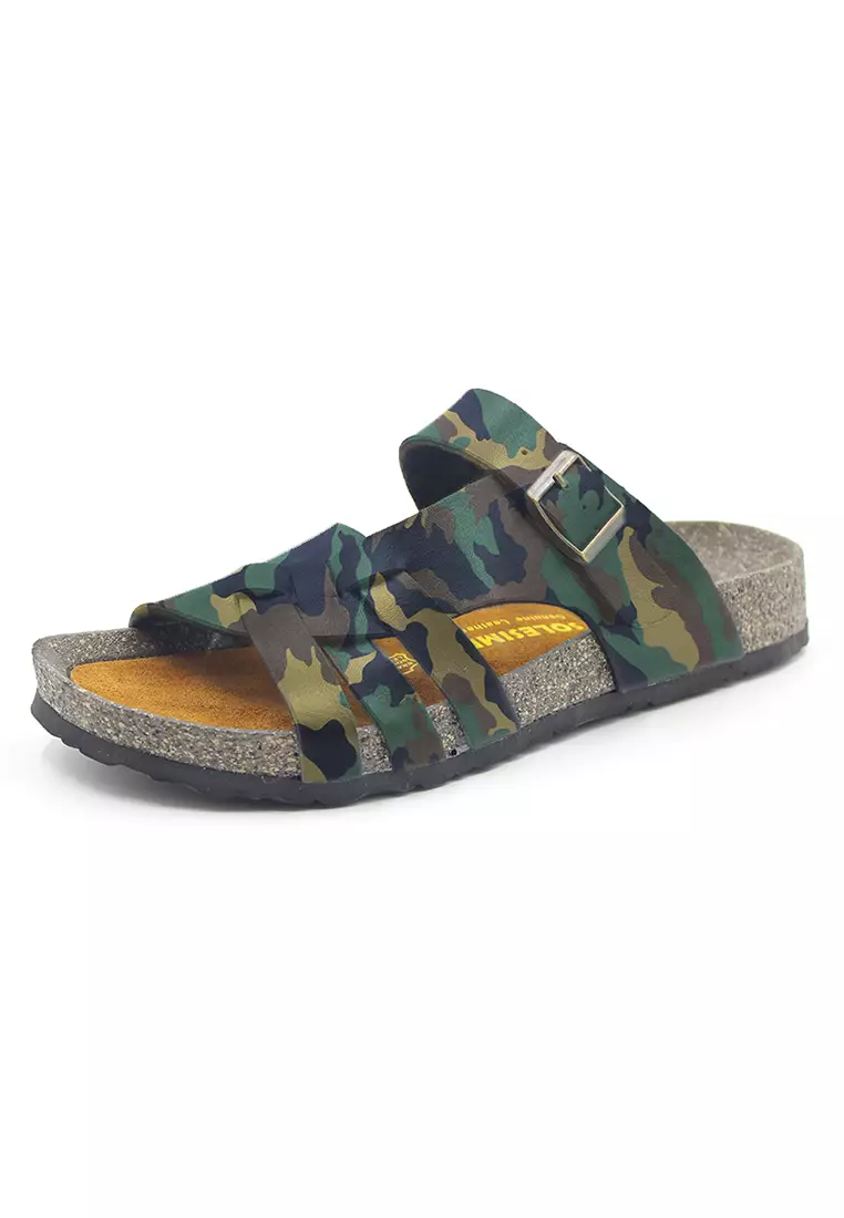 SoleSimple Istanbul - Camouflage Leather Sandals & Flip Flops & Slipper