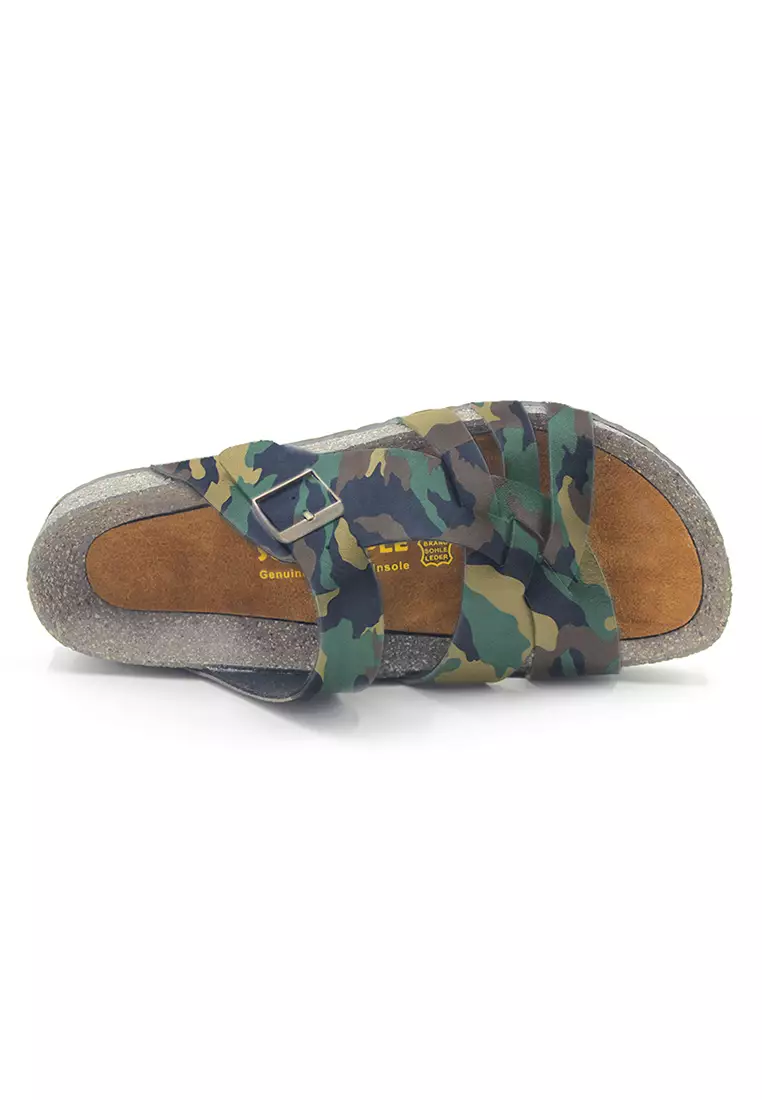 SoleSimple Istanbul - Camouflage Leather Sandals & Flip Flops & Slipper