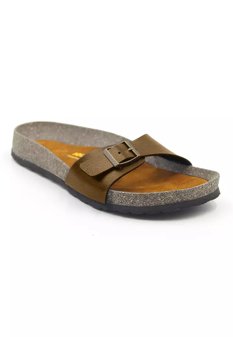 SoleSimple Lyon - Camel Leather Sandals & Flip Flops & Slipper