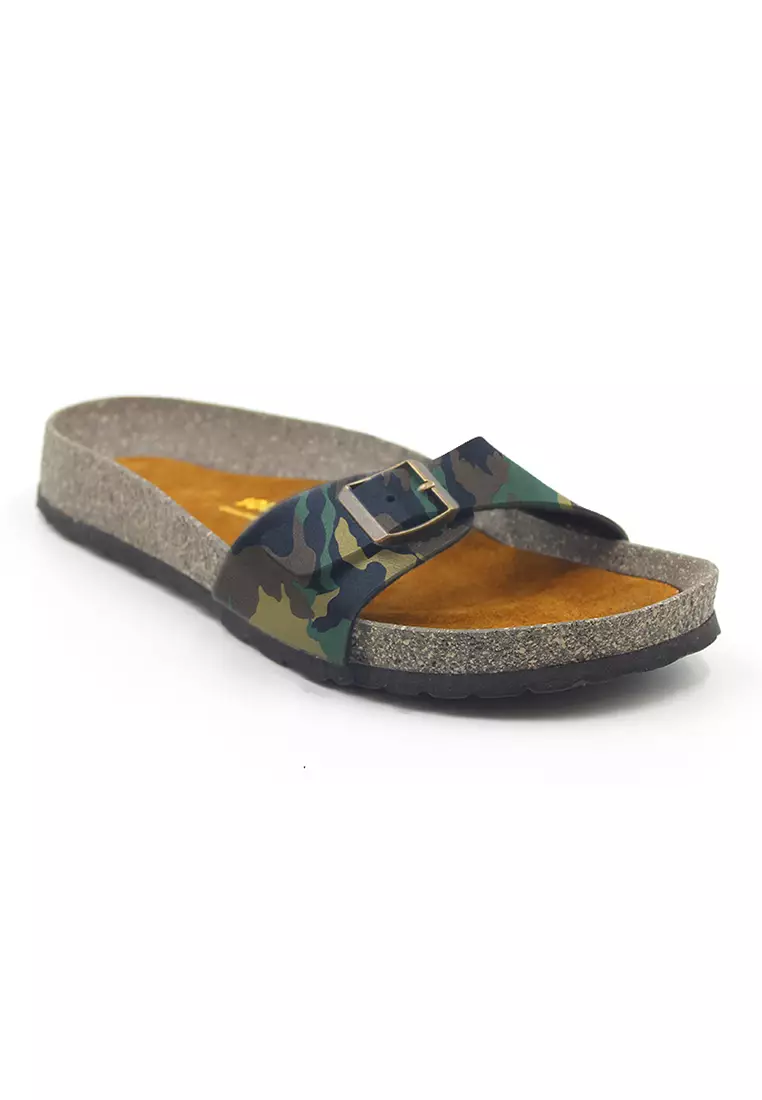 SoleSimple Lyon - Camouflage Leather Sandals & Flip Flops & Slipper