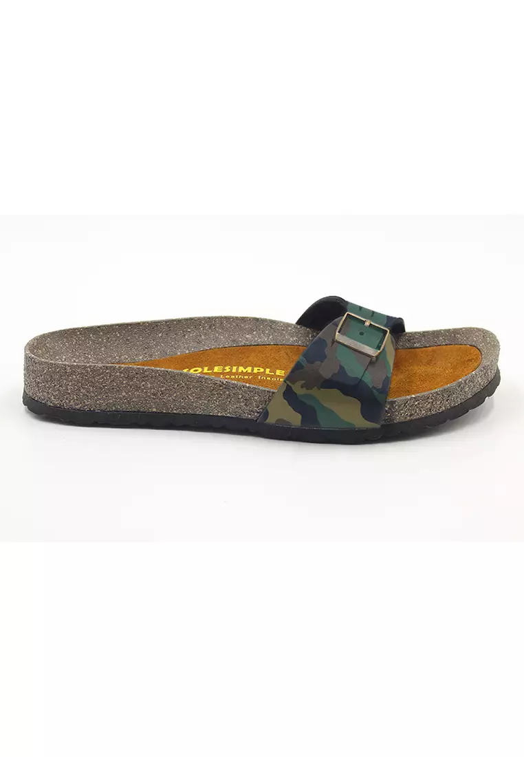 SoleSimple Lyon - Camouflage Leather Sandals & Flip Flops & Slipper