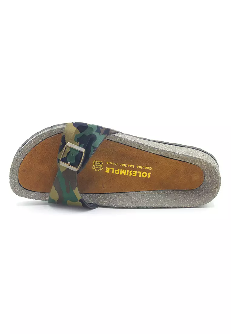 SoleSimple Lyon - Camouflage Leather Sandals & Flip Flops & Slipper