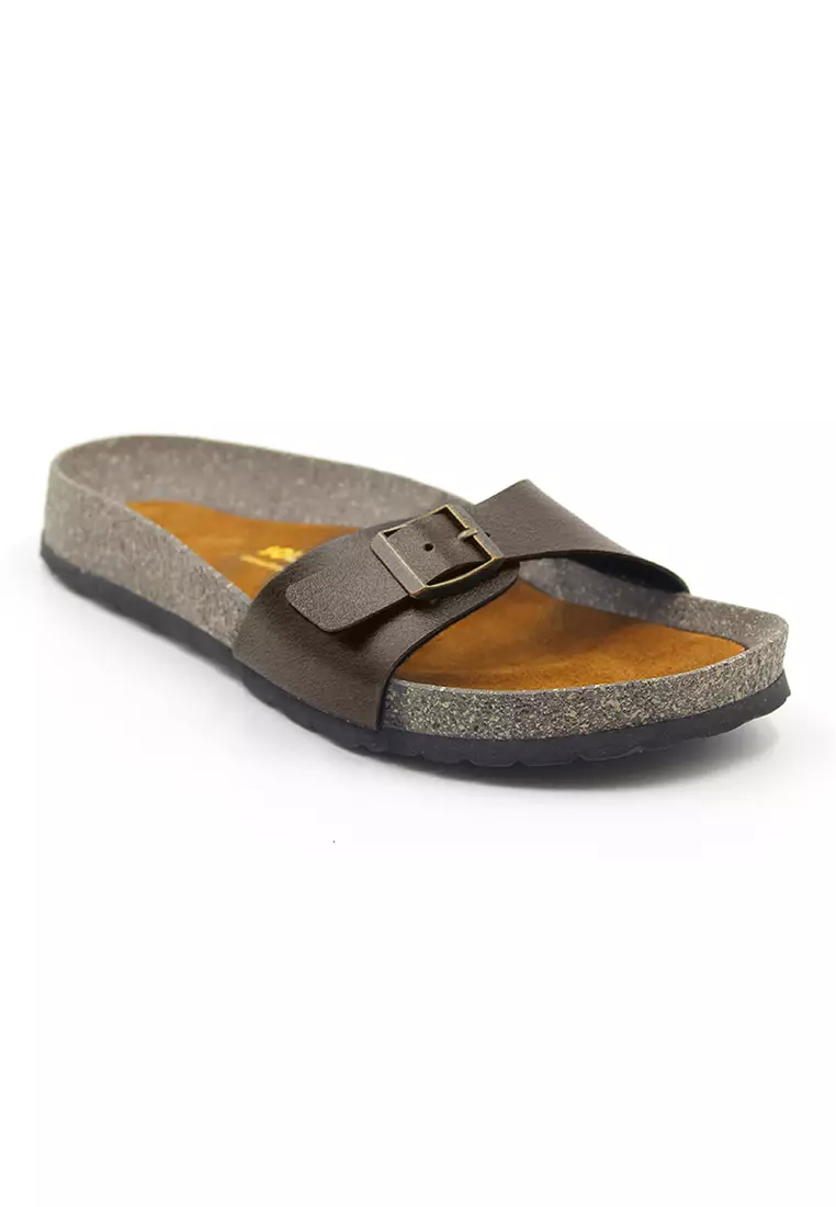 SoleSimple Lyon - Dark Brown Leather Sandals & Flip Flops & Slipper