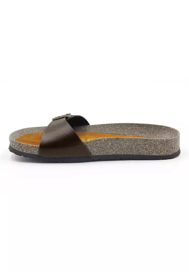 SoleSimple Lyon - Dark Brown Leather Sandals & Flip Flops & Slipper