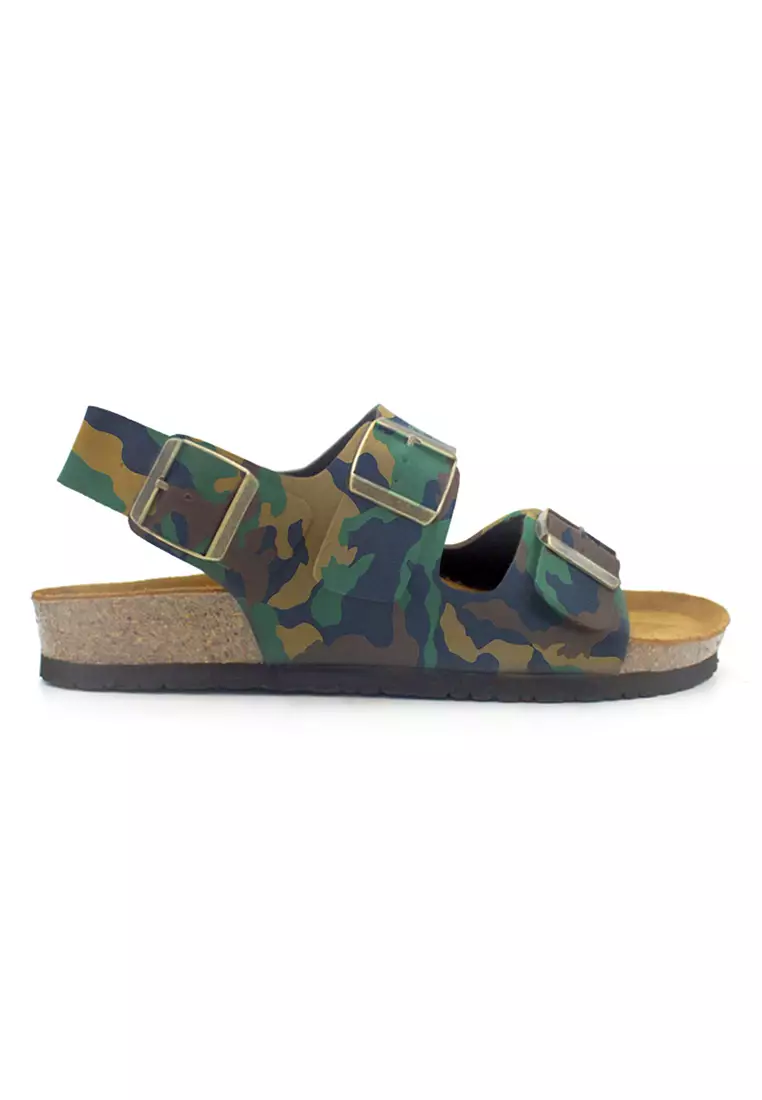 SoleSimple Milan - Camouflage Leather Sandals & Flip Flops