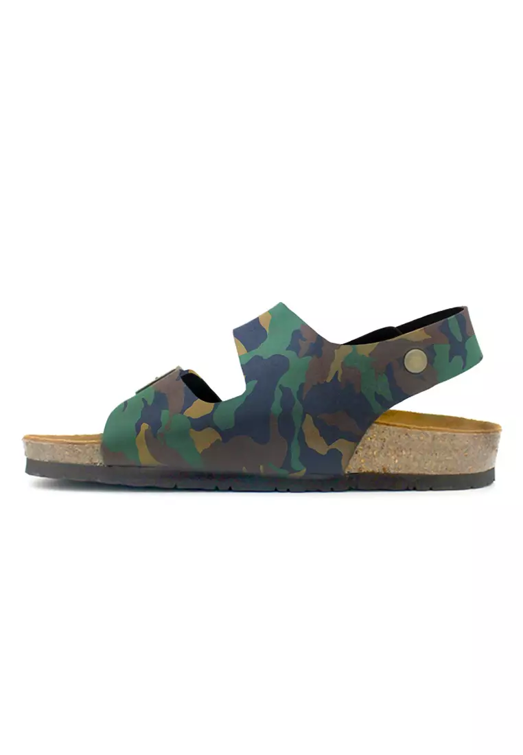 SoleSimple Milan - Camouflage Leather Sandals & Flip Flops