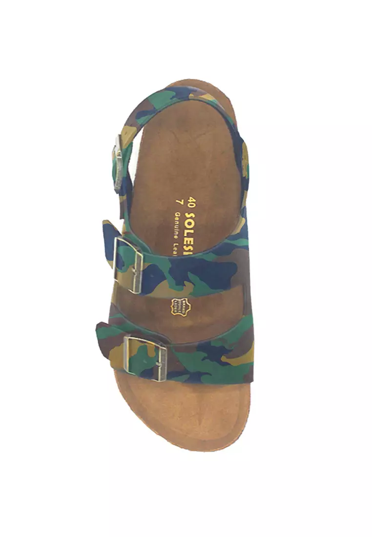 SoleSimple Milan - Camouflage Leather Sandals & Flip Flops