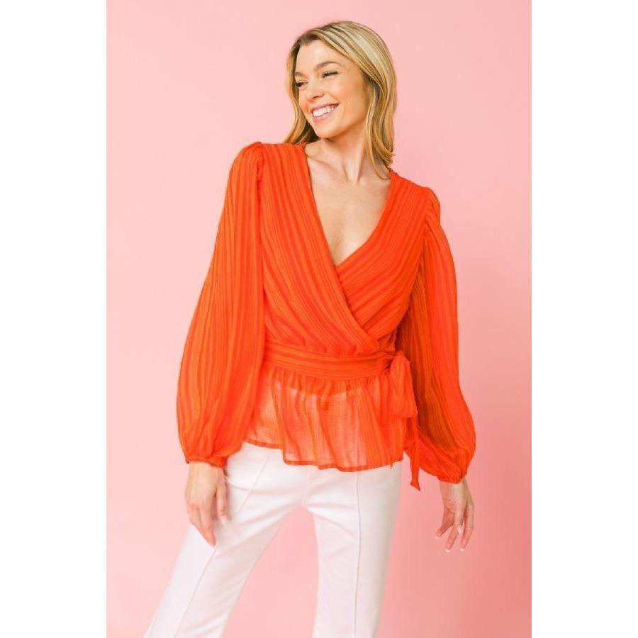 Surplice Neckline Woven Top