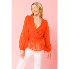 Surplice Neckline Woven Top