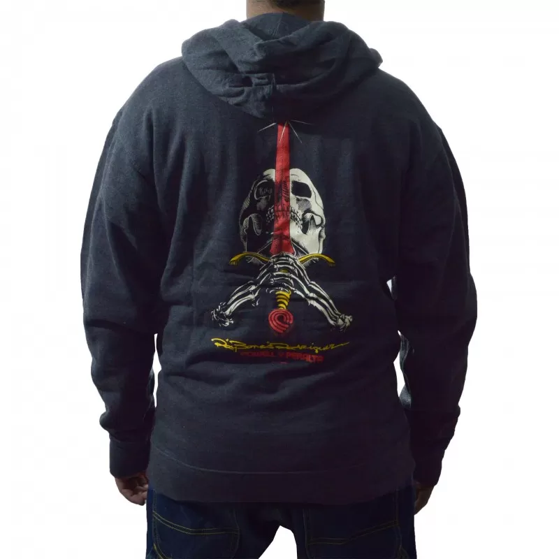 Sweat Hood Powell Peralta Skull & Sword - Charcoal Heather