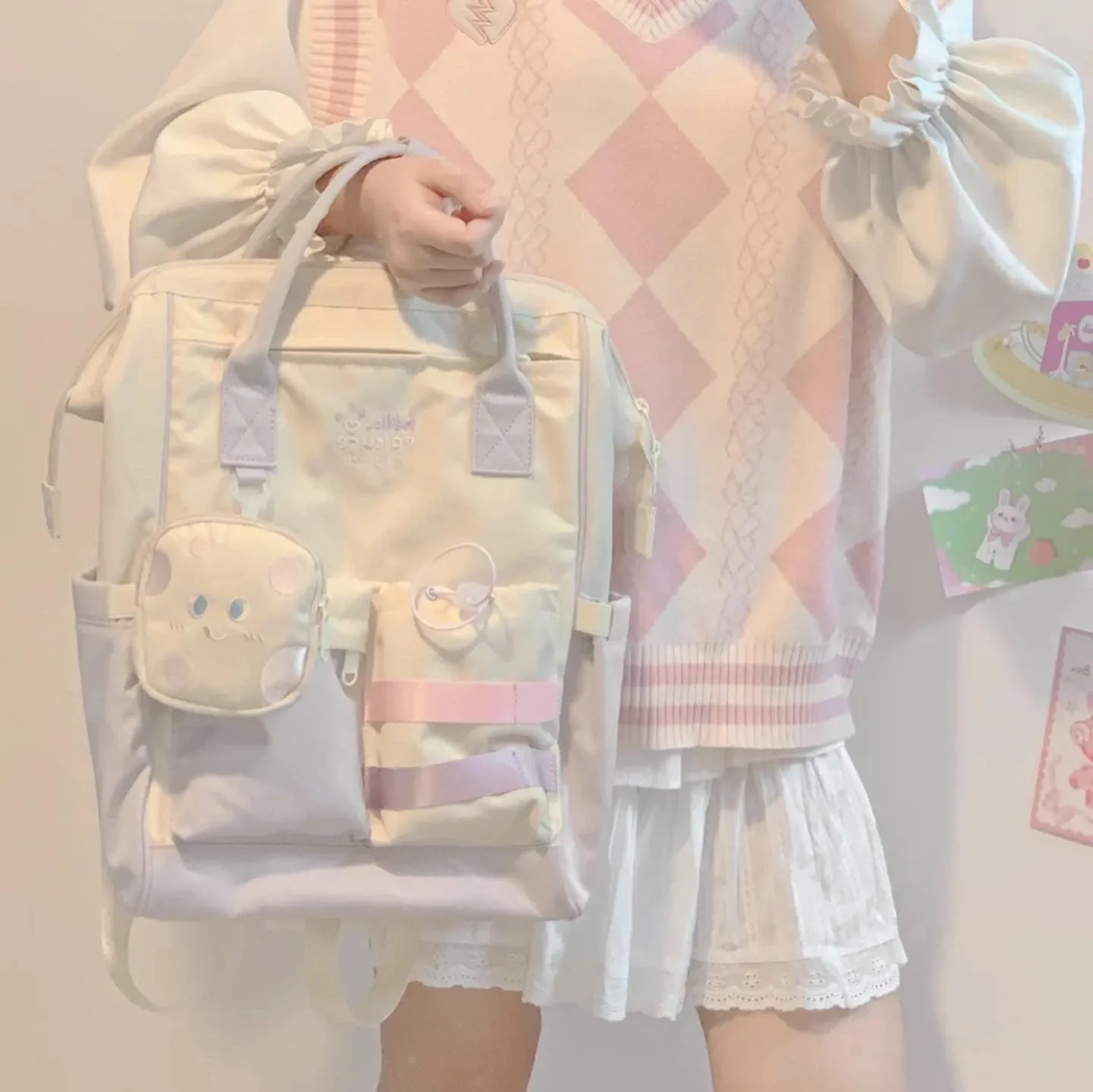 taro ice cream backpack school bag