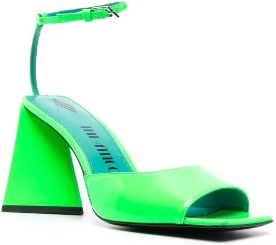 The Attico Piper 85mm patent-leather sandals Green