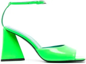 The Attico Piper 85mm patent-leather sandals Green