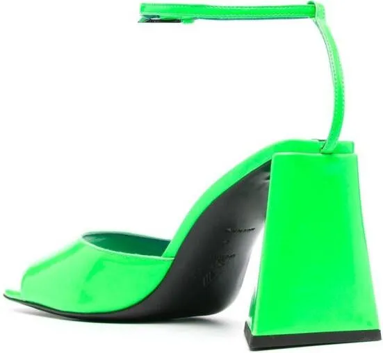 The Attico Piper 85mm patent-leather sandals Green