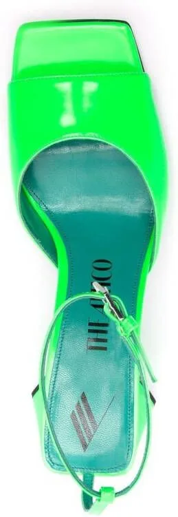 The Attico Piper 85mm patent-leather sandals Green