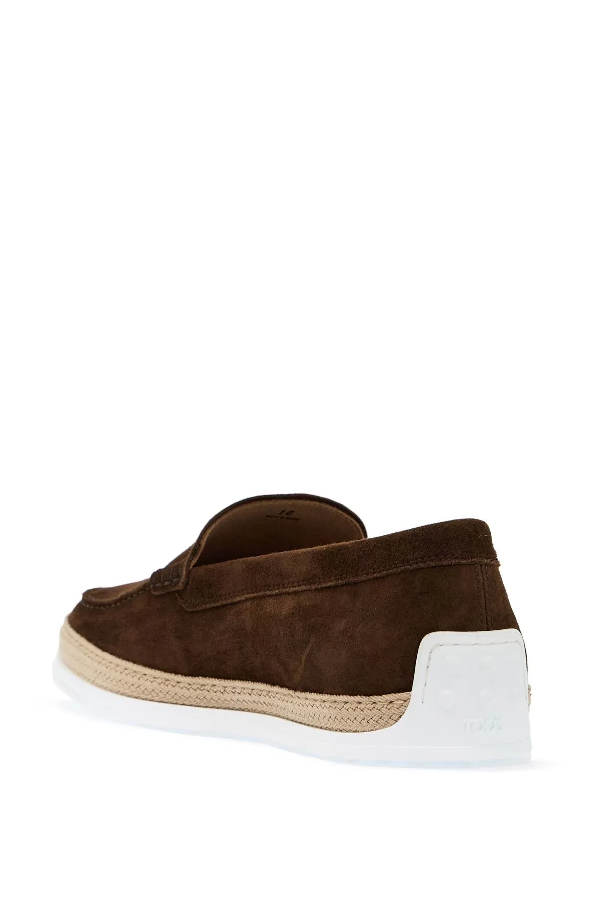 Tod's Suede Slip On With Rafia Insert   Brown