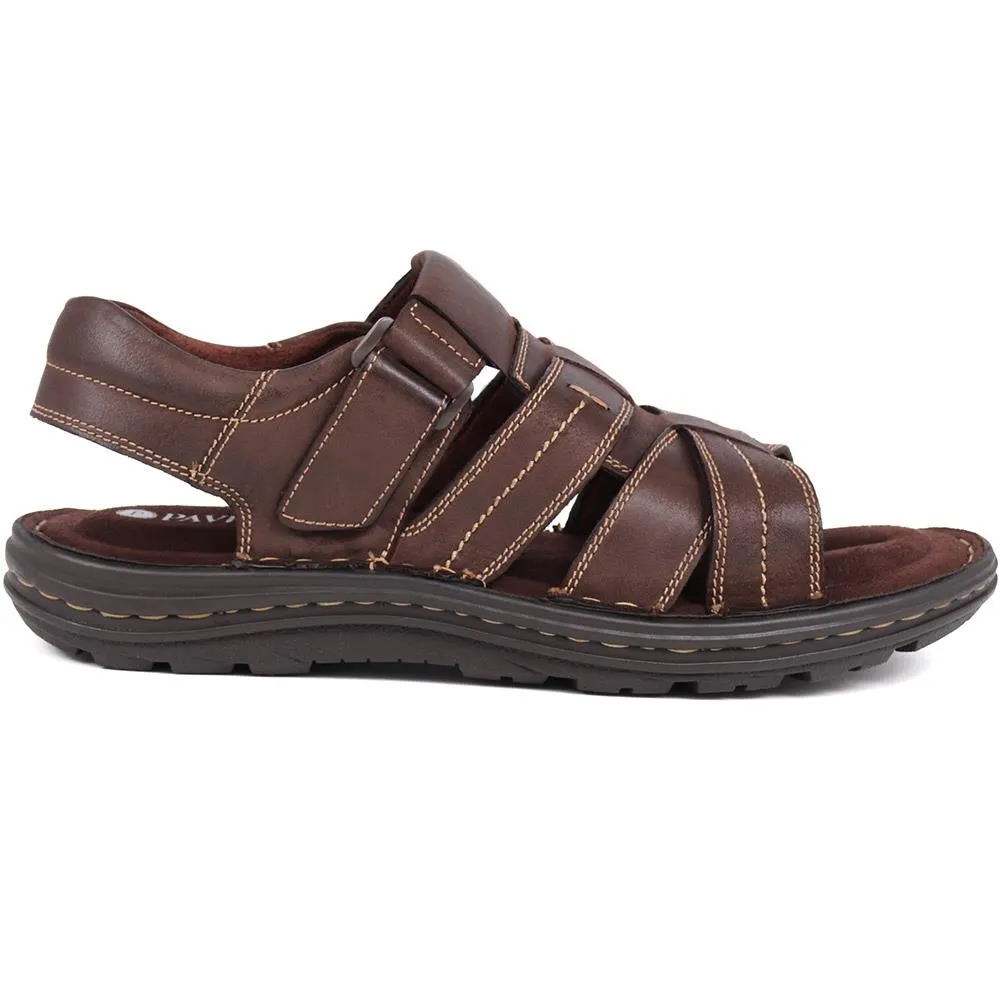 Touch-Fasten Leather Sandals - AATRA39003 / 325 337