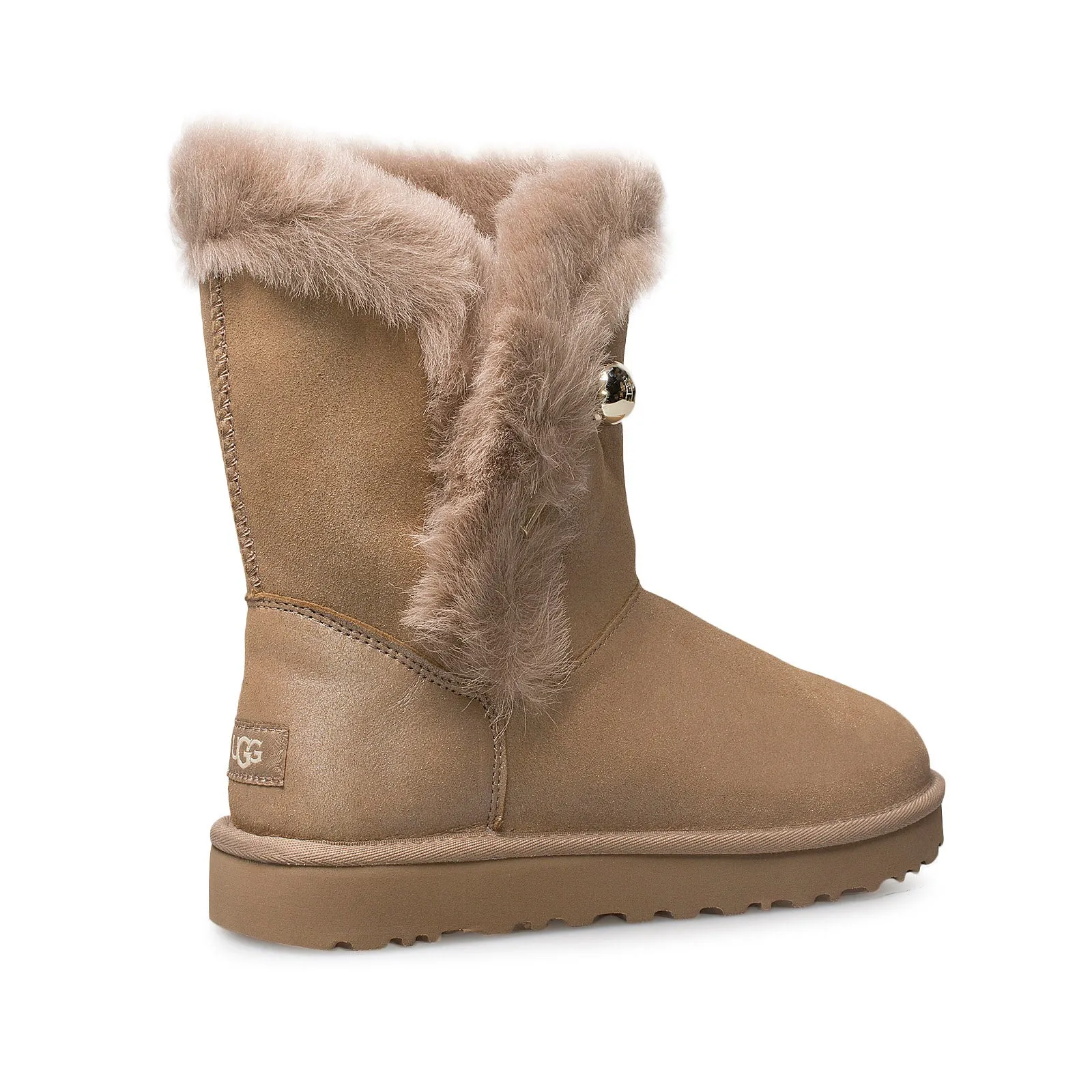 UGG Classic Fluff Pin Antique Pearl Boots - Women's