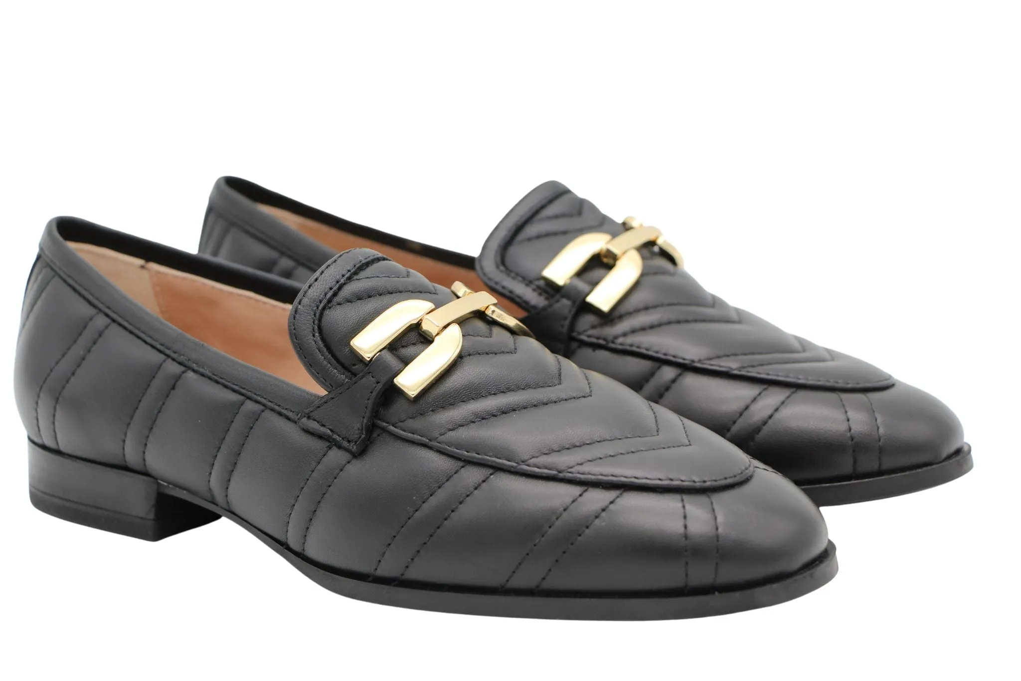 Unisa Dexter Black Quilted Leather Loafer