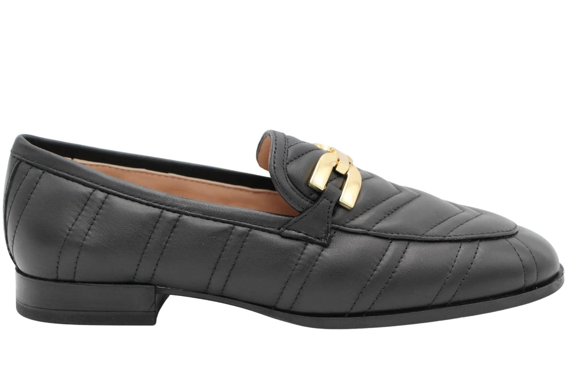 Unisa Dexter Black Quilted Leather Loafer