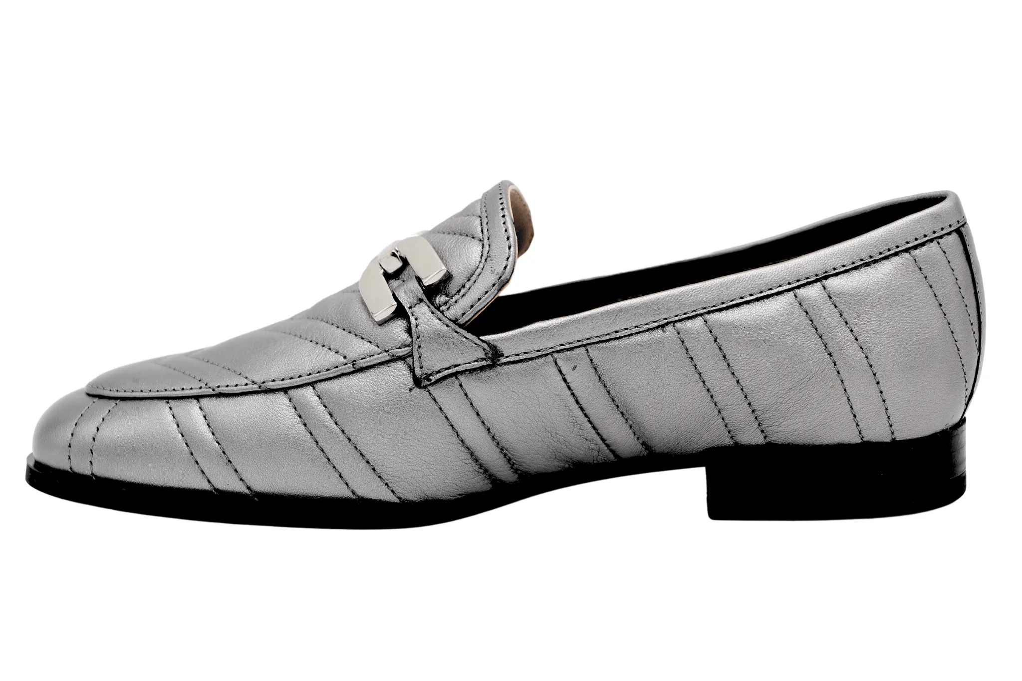 Unisa Dexter Pewter Quilted Leather Loafer