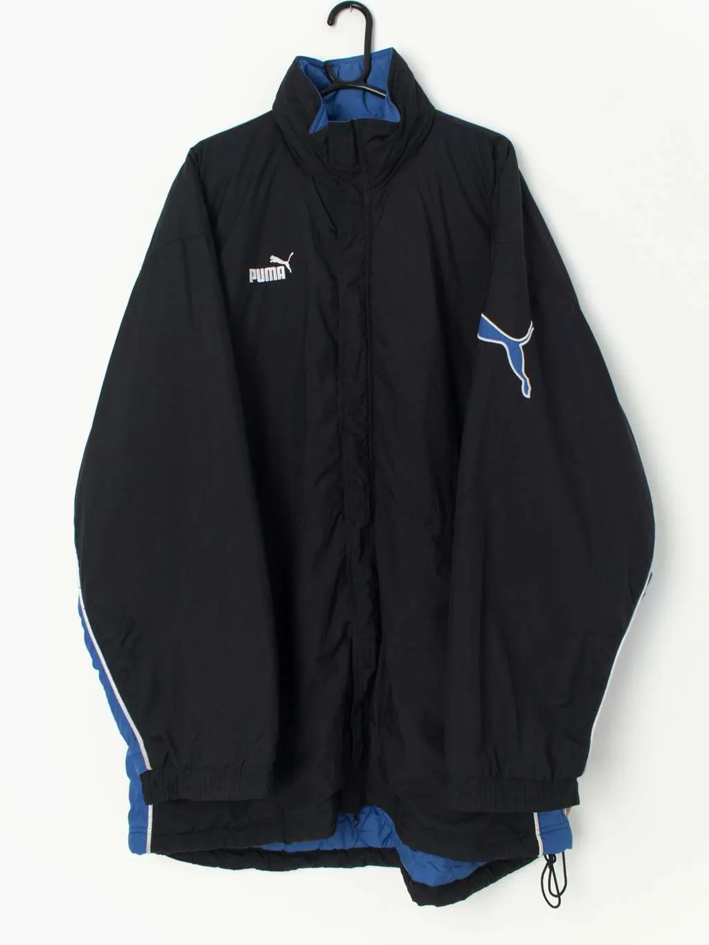 Vintage Puma black and blue padded coat, 90s – 2XL