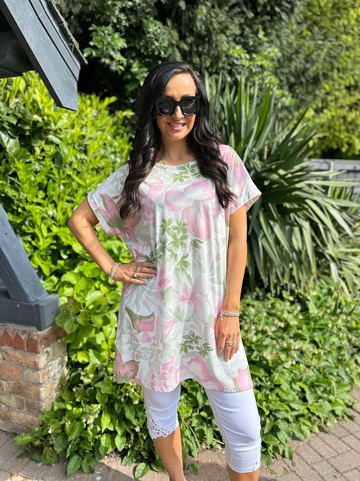 White Floral Tunic Teresa