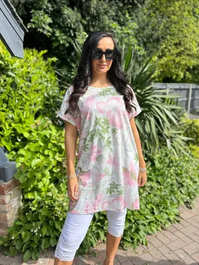 White Floral Tunic Teresa