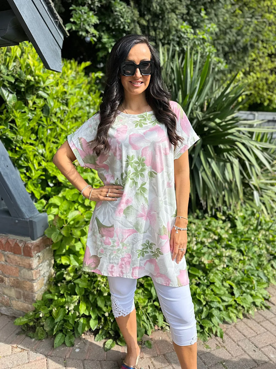 White Floral Tunic Teresa