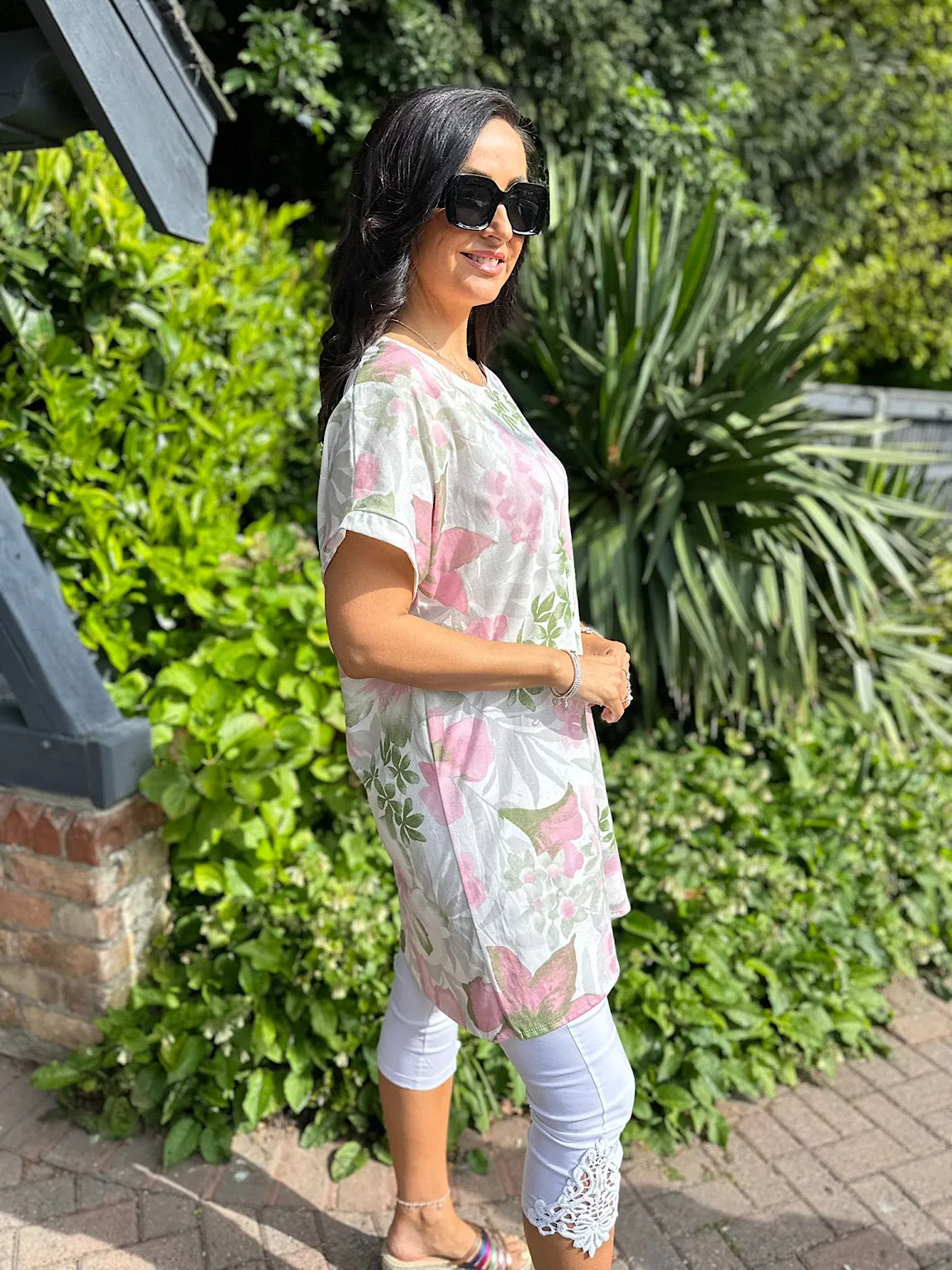 White Floral Tunic Teresa