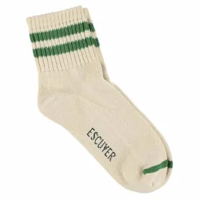 Women Ankle Socks Ecru / Green