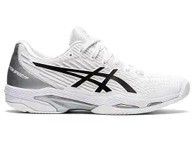 Women's Asics Solution Speed FlyteFoam 2, White/Black, 11 B Medium