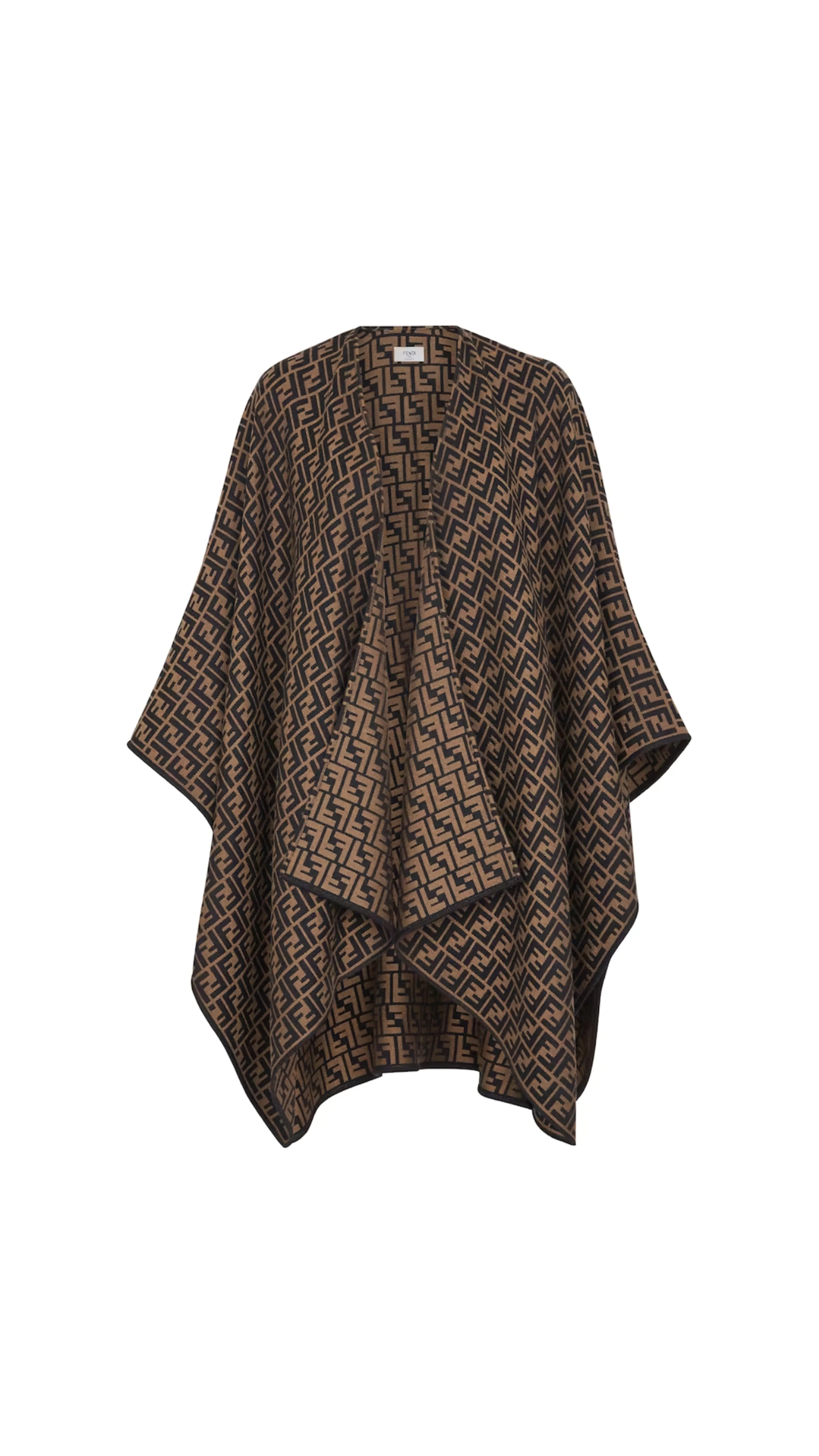 Wool and Silk Poncho - Brown